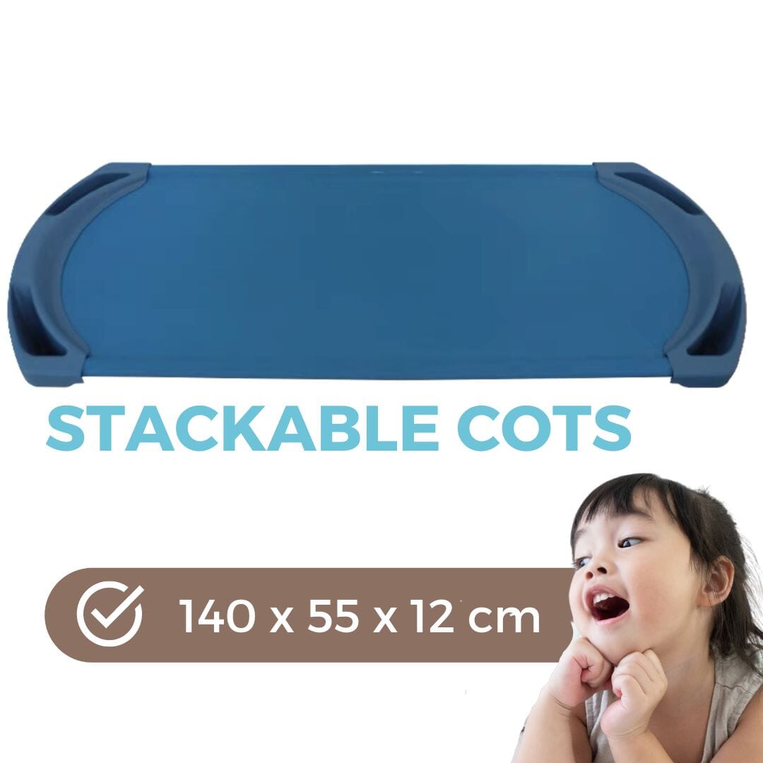 Blue Stackable Cots Childcare Needs - Stackable Cots