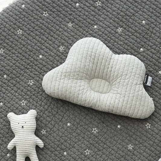 Quilted Cloud Pillow + Mellow Gauze Blanket set - Solid Gray