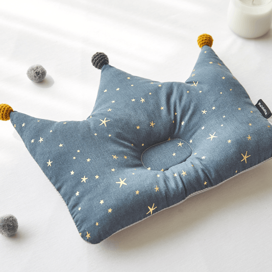 Newborn Crown Pillow + Blanket set - Shining Star (Navy)