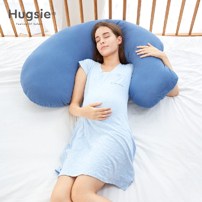 Comfort Series Maternity Pillow - 100% USA Cotton (Gray Blue)