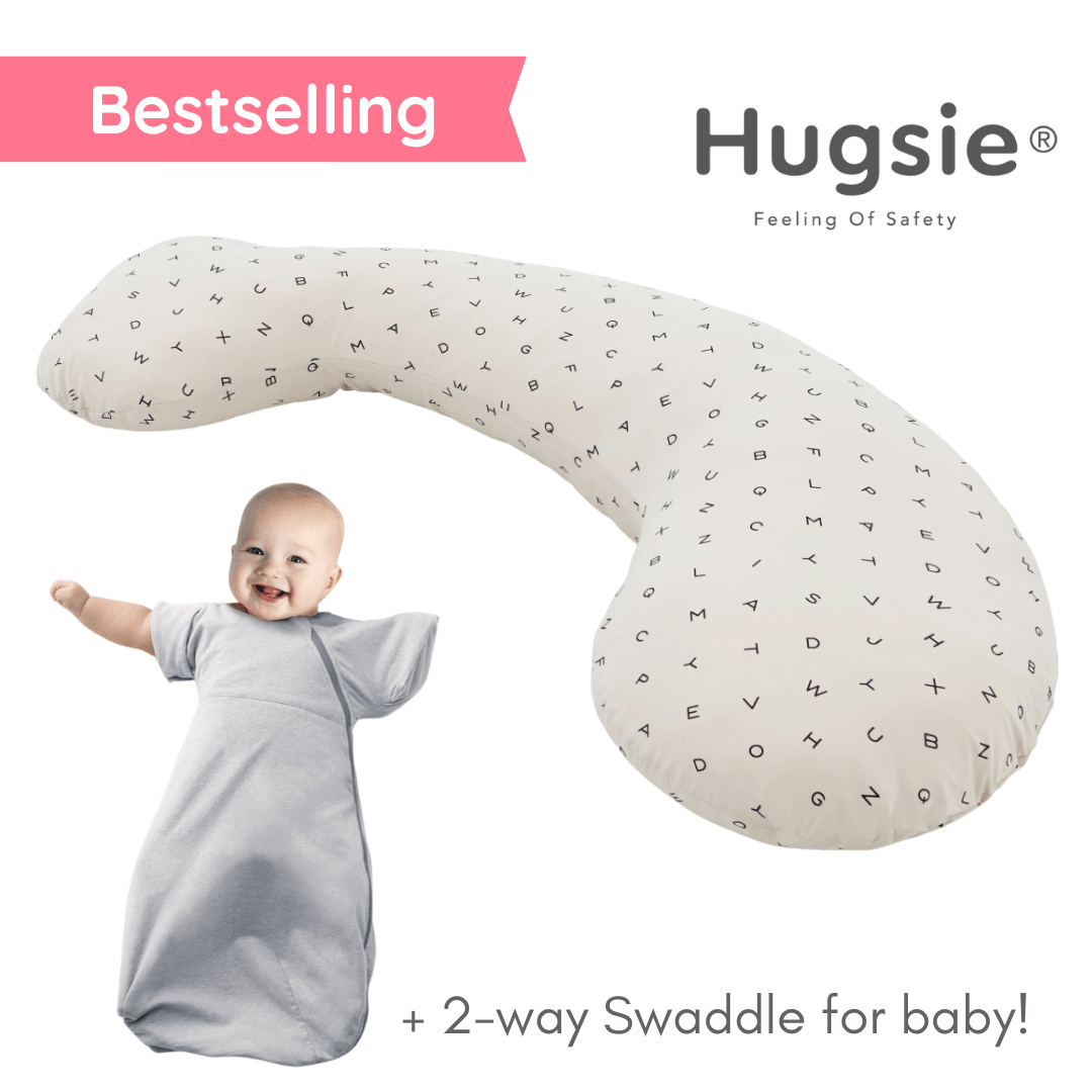 Highlights! 💖 New Mum Bundle 💖 Swaddle + Hugsie Comfort Series Maternity Pillow Cooling Touch (Alphabet)