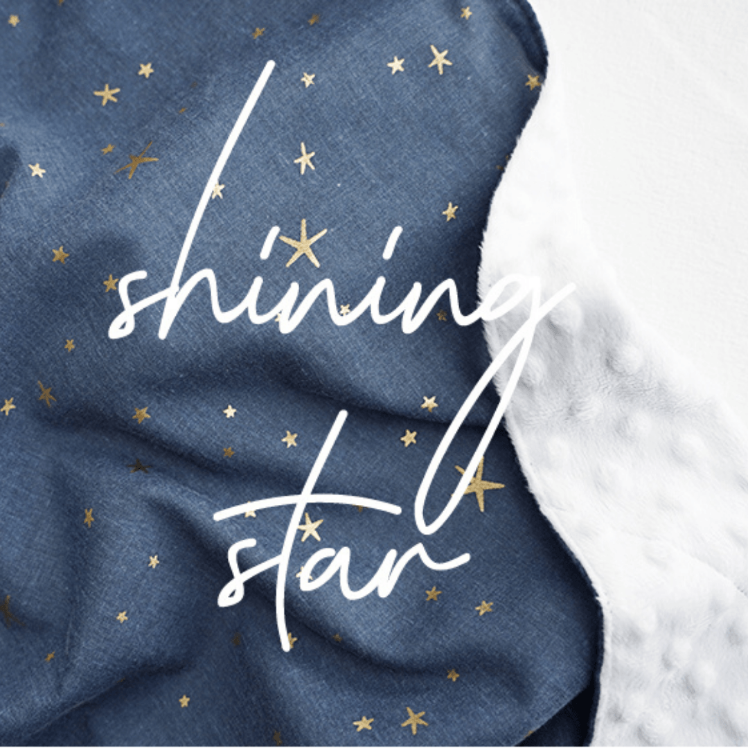 Newborn Crown Pillow + Blanket set - Shining Star (Navy)