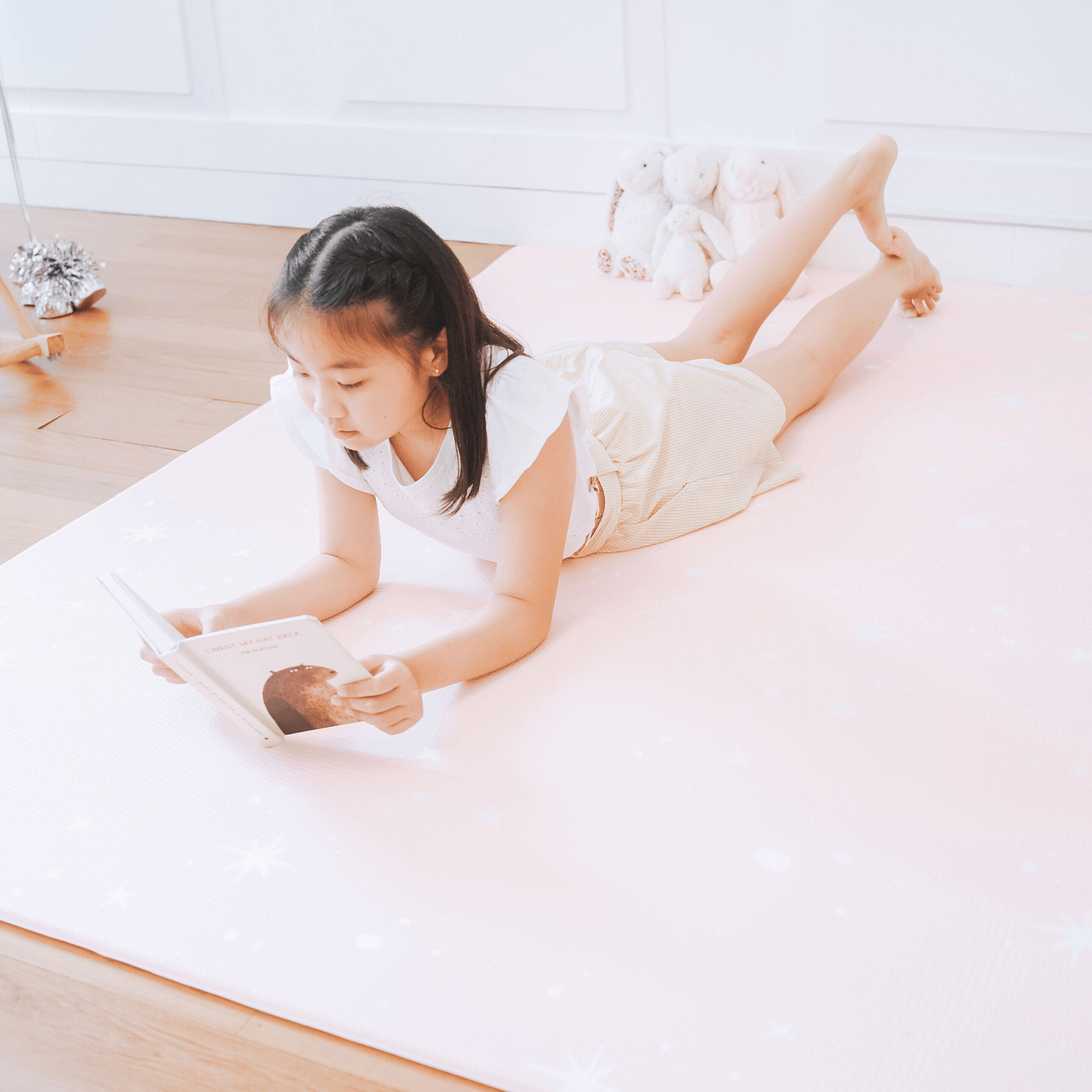 (❗REDUCED TO CLEAR❗) Highlights! Playmat in Dreamy Blush & Herringbone Gray (family size - 200 × 140 CM)