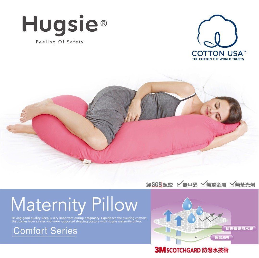 Comfort Series Maternity Pillow - 100% USA Cotton (Gray Melange)